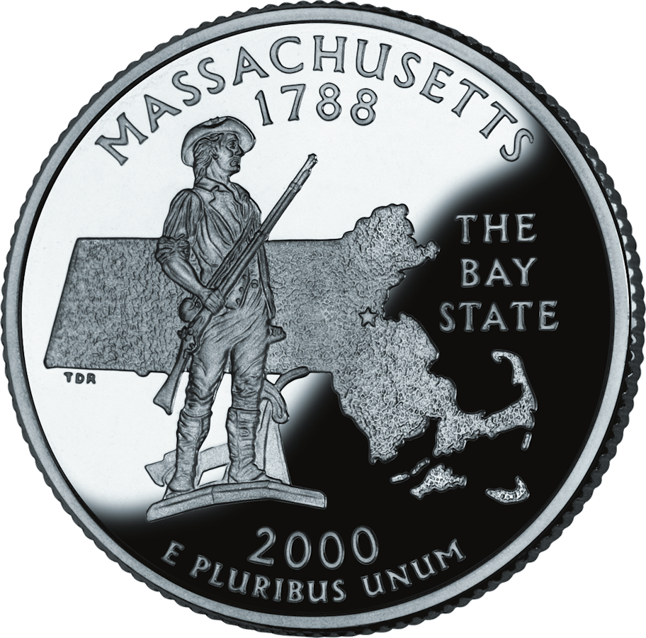 Massachusetts state quarter reverse